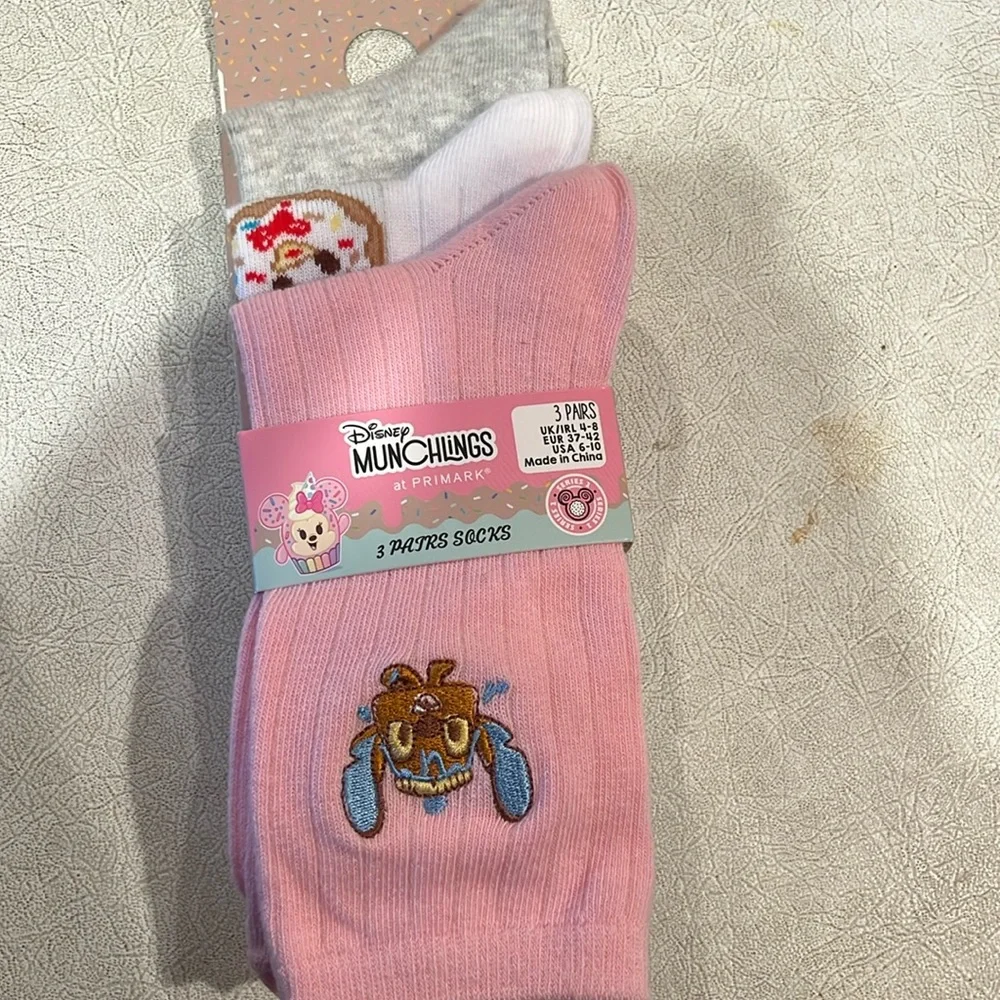 Set of 3 Disney munchlings socks brand new
